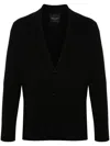 Roberto Collina Shawl Cotton Cardigan In Black