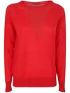 Roberto Collina Boat Neck Sweater In Red