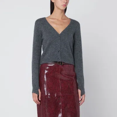 ROBERTO COLLINA ROBERTO COLLINA  SHORT ANTHRACITE GRAY CASHMERE CARDIGAN