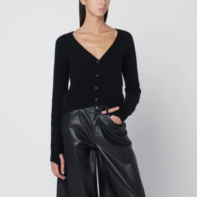 Roberto Collina Short Black Cashmere Cardigan