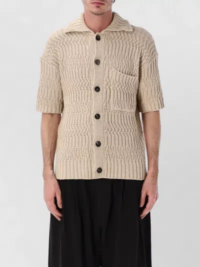 Roberto Collina Short Sleeve Cable Knit Cardigan In Neutral