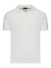Roberto Collina Short Sleeve Polo Sweater In Blanco
