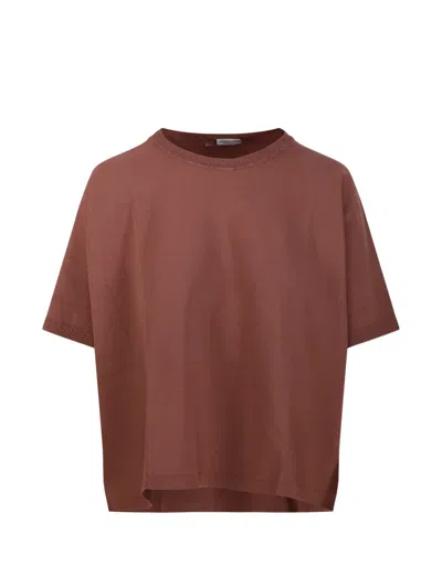 Roberto Collina Short-sleeve Crew-neck T-shirt In Brown