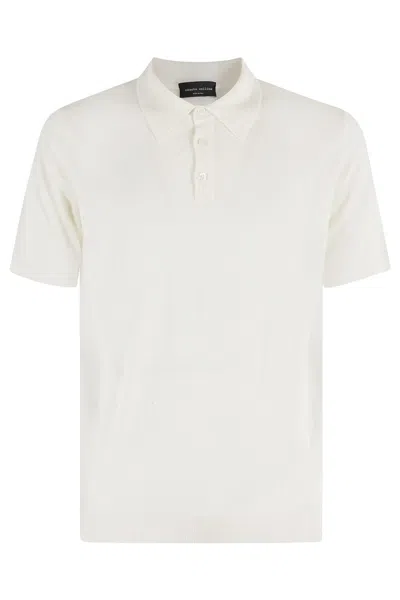Roberto Collina Short-sleeve Ecru Polo In White