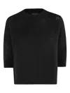 Roberto Collina Short-sleeve Open-knit Sweater In Black