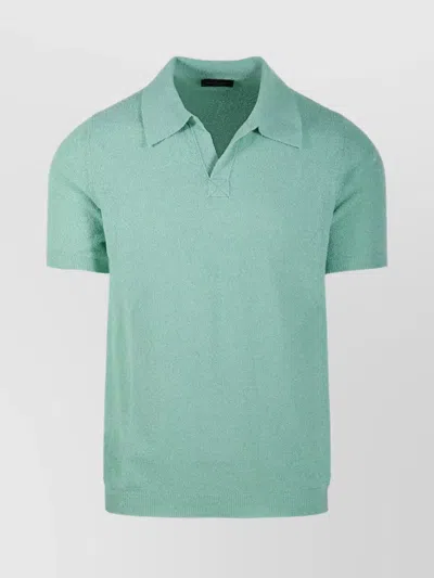 ROBERTO COLLINA SHORT SLEEVE POLO COLLAR SWEATER