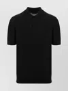 Roberto Collina Short-sleeved Polo With Ribbed Detailing In Black