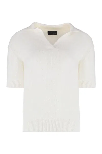 Roberto Collina Short Sleeve Sweater In White