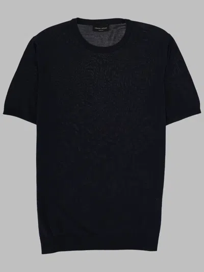 Roberto Collina Short Sleeve Sweater In Blue