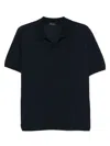 Roberto Collina Short Sleeved Knitted Cotton Polo Shirt In Black
