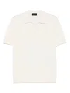 Roberto Collina Short Sleeve Cotton Polo Shirt In Beige