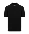 Roberto Collina Short-sleeved Polo With Ribbed Detailing In Black