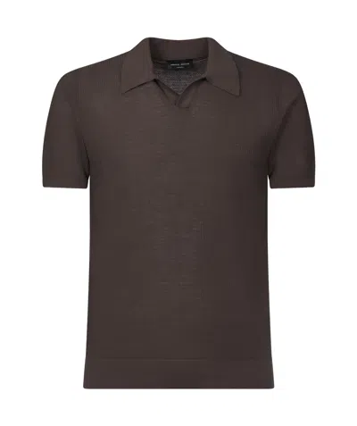Roberto Collina Short-sleeved Polo Shirt In Black