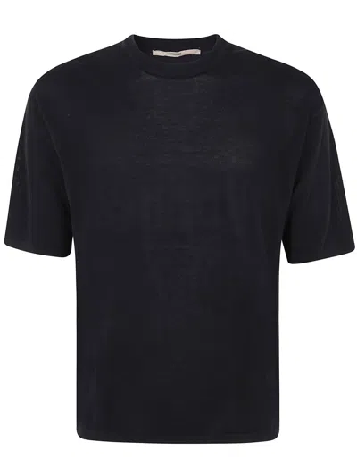 Roberto Collina Short Sleeves Comfy Fit Round Neck Clothing In Black