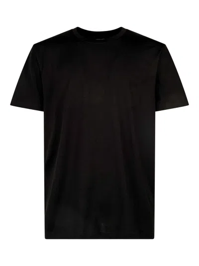 Roberto Collina Plain Crew Neck Cotton T-shirt In Black
