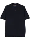 Roberto Collina Polo In Black Cotton In Blue