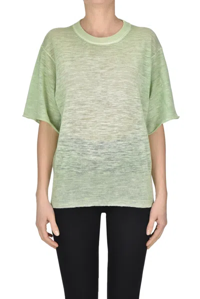 Roberto Collina Short Sleeves Pullover In Green