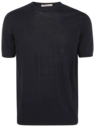 Roberto Collina Fine-knit Short Sleeved Cotton T-shirt Clothing In Black