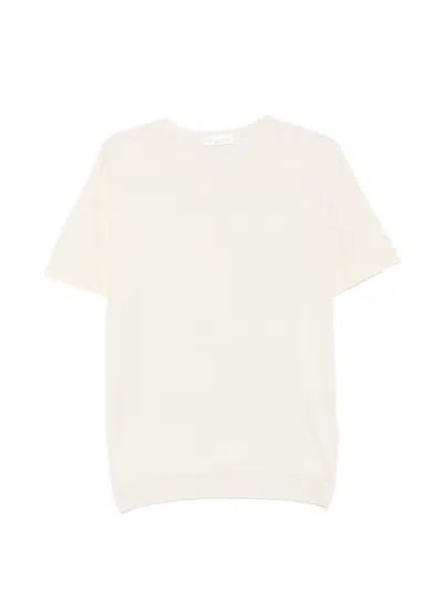 Roberto Collina Silk Knit T Shirt Short Sleeves Crewneck In Neutral