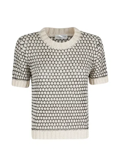 Roberto Collina Short-sleeve Patterned Top In Neutral