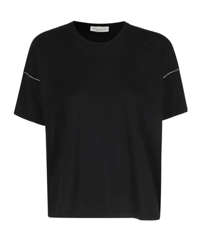 Roberto Collina Piping-detail Dropped-shoulder T-shirt In Black