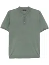 Roberto Collina Ribbed Collar Polo Shirt With Short Sleeves In Green