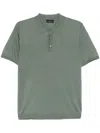 Roberto Collina Ribbed Collar Polo Shirt With Short Sleeves In Green