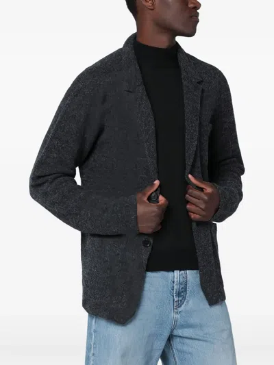 Roberto Collina Anthracite Grey Jacket-style Cardigan In Black