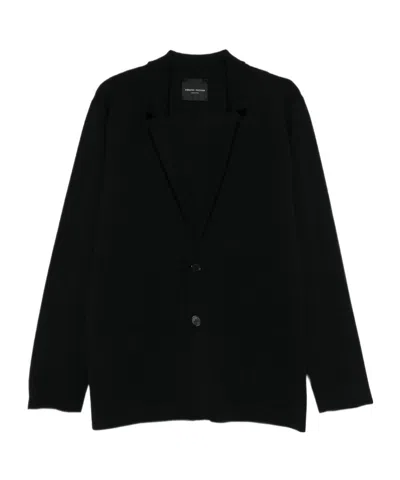 Roberto Collina Single-breasted Casual Jacket In Black