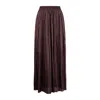 Roberto Collina Crinkled Texture Midi Pleated Sheer Overlay Skirt In Brown