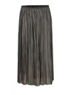 Roberto Collina Midi Pleated Skirt Sheer Overlay In Green