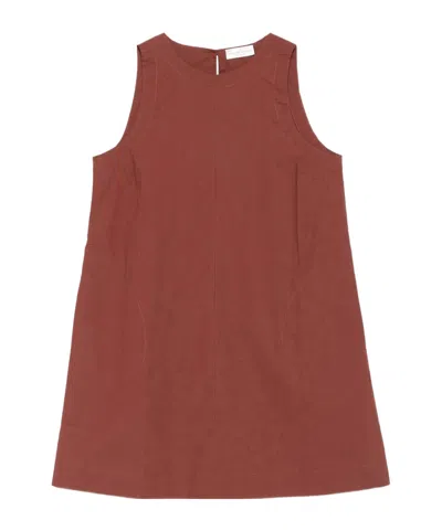 Roberto Collina Sleeveless A-line Mini Dress In Brown