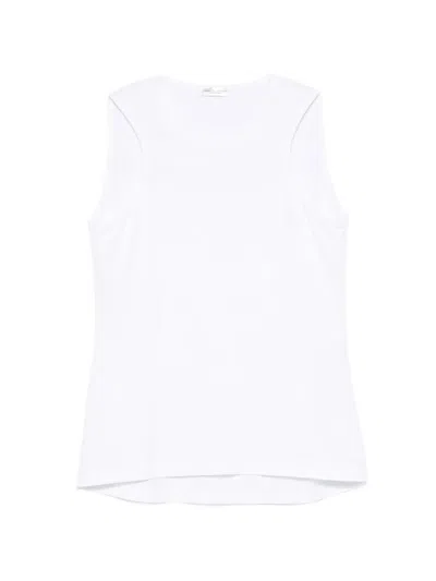 Roberto Collina Cotton Tank Top Round Neck Sleeveless In White