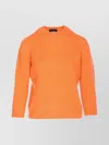 Roberto Collina Soft Knit Sweater With Ribbed Cuffs And Hem In Orange