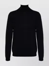 Roberto Collina Fitted Turtleneck Merino Wool Sweater In Black