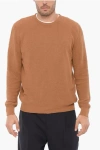 ROBERTO COLLINA SOLID COLOR COTTON AND LINEN CREW-NECK SWEATER