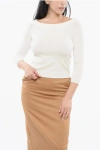 Roberto Collina Solid Color Lightweight Top With Boat Neckline