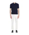 Roberto Collina Special Short-sleeved Polo With Diamond Pattern In Blue