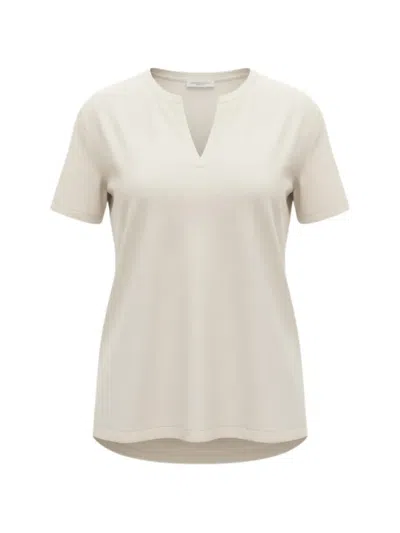 Roberto Collina Split-neck Short-sleeve T-shirt In White