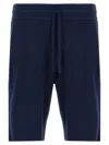 Roberto Collina Terry Cloth Drawstring Bermuda Shorts In Blue