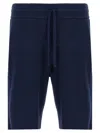 Roberto Collina Terry Cloth Drawstring Bermuda Shorts In Blue