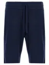 Roberto Collina Terry Cloth Drawstring Bermuda Shorts In Blue