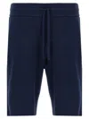 Roberto Collina Terry Cloth Drawstring Bermuda Shorts In Blue