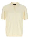 Roberto Collina Ribbed Collar Cotton Polo Shirt In White
