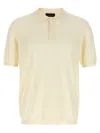 Roberto Collina Ribbed Collar Cotton Polo Shirt In White
