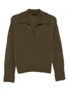 Roberto Collina Pullover Mit Spreizkragen In Green