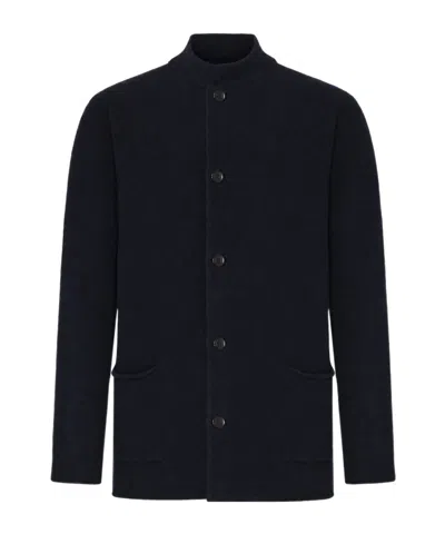 Roberto Collina Stand-collar Jacket In Black
