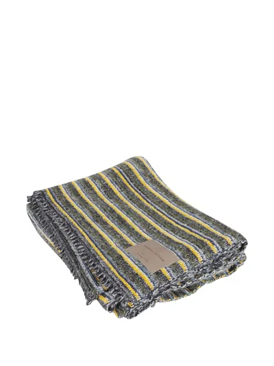 Roberto Collina Striped Blanket In Green