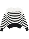 Roberto Collina Relaxed Fit Striped Knit Sweater In White