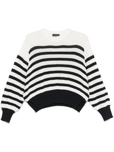 Roberto Collina Striped Cotton Sweater In White